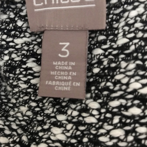 Chico’s black and white open cardigan, size 3 (XL 16) - Picture 4 of 8